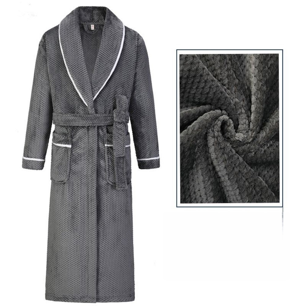 Fleece Bathrobe with Belt and Pockets for Men - Alessandra
