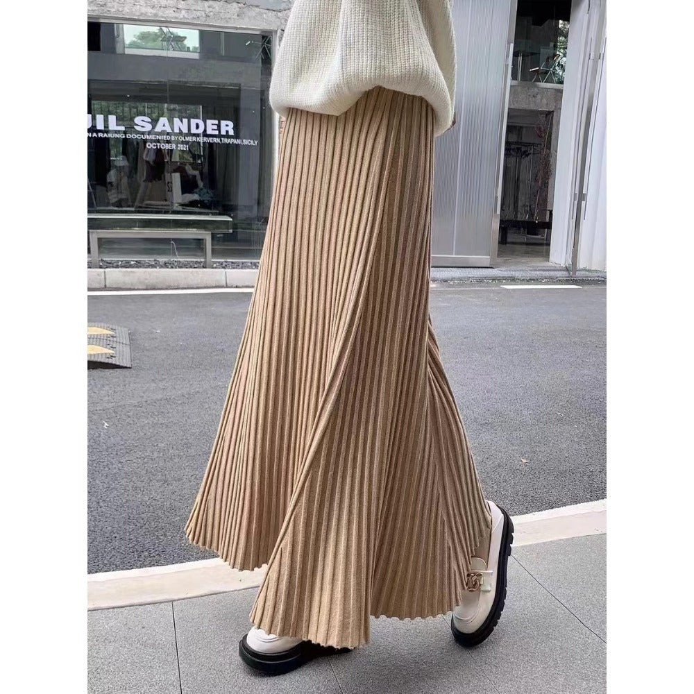 Pleated Maxi Skirt with High Waist for Women - Michela