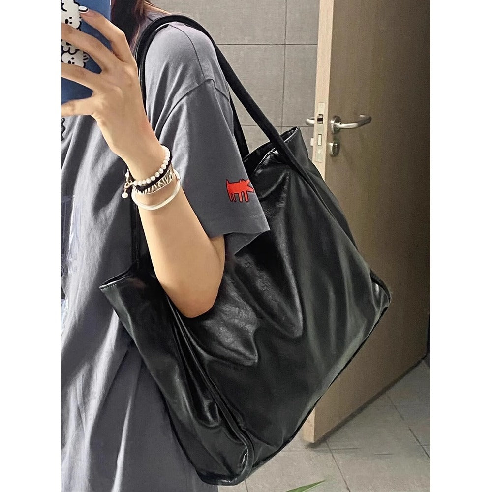 Large Faux Leather Shoulder Tote Bag for Women - Ornella