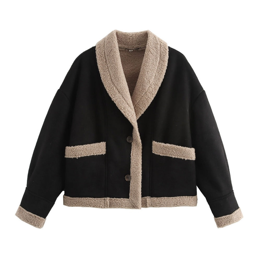 Faux Shearling Jacket with Pockets for Women - Vittoria