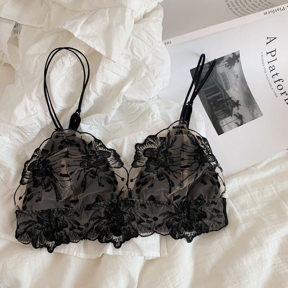 Floral Lace Bra and Panty Set for Women - Clelia