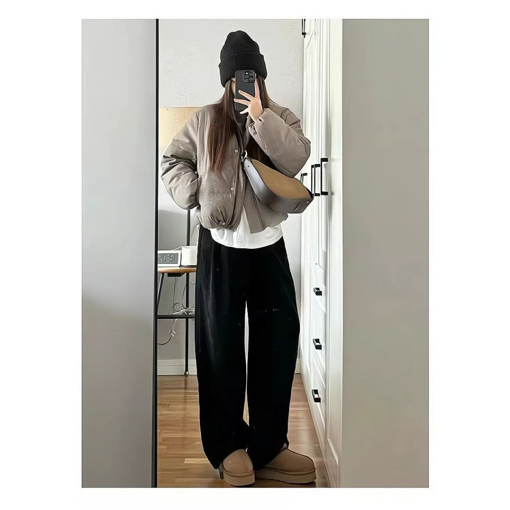 Fleece Lined Wide Leg Pants for Women - Maristella