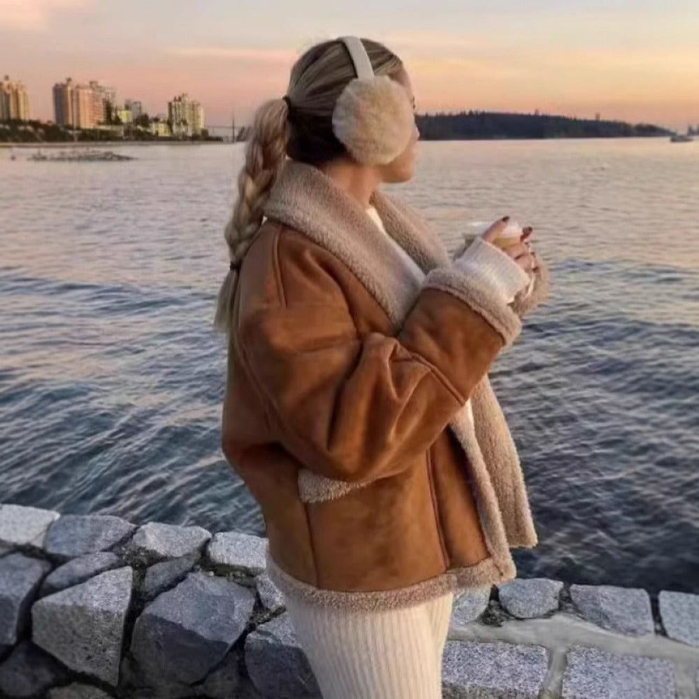 Faux Shearling Jacket with Pockets for Women - Vittoria