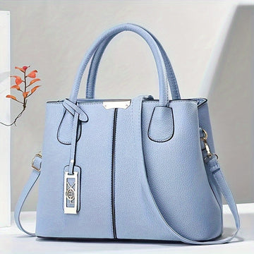 Women’s Leather Handbag with Structured Tote and Crossbody Strap