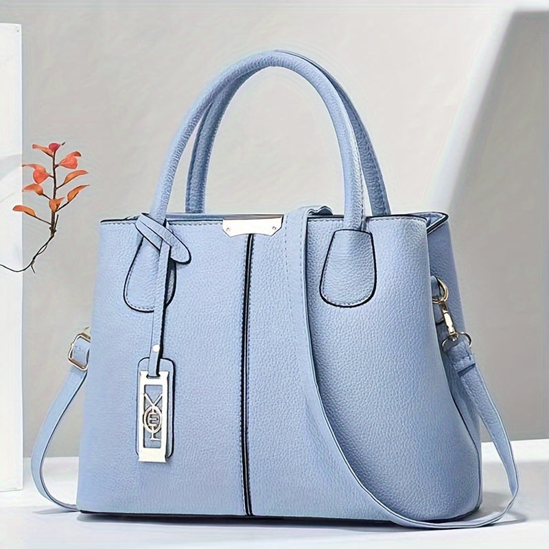 Women’s Leather Handbag with Structured Tote and Crossbody Strap