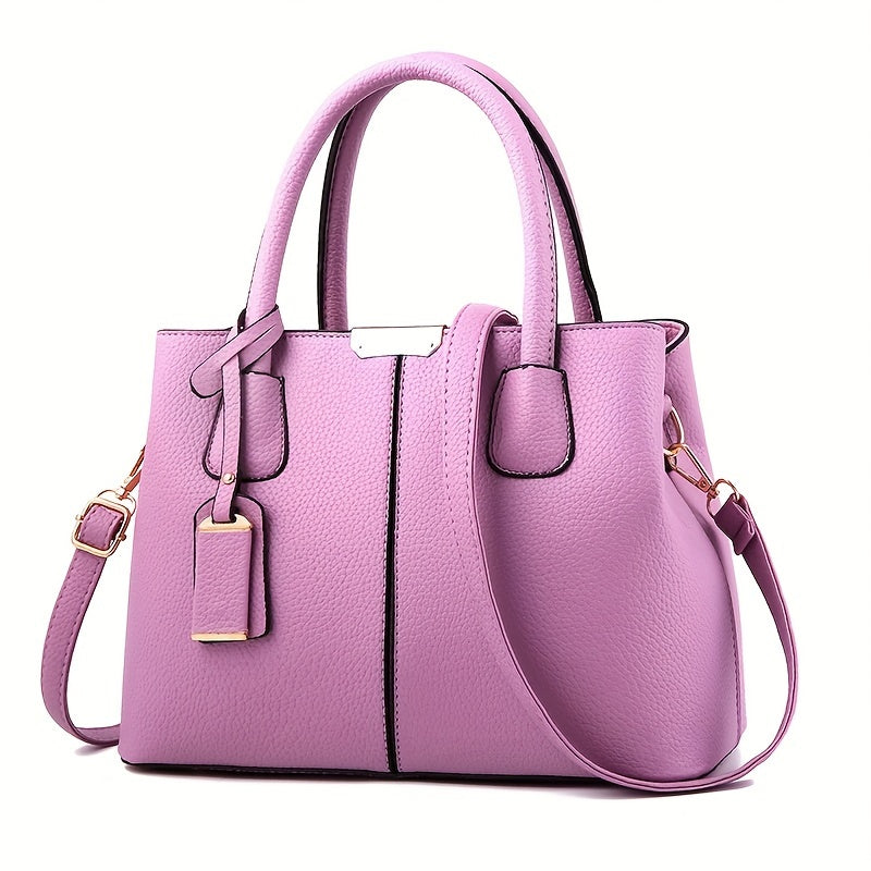 Women’s Leather Handbag with Structured Tote and Crossbody Strap