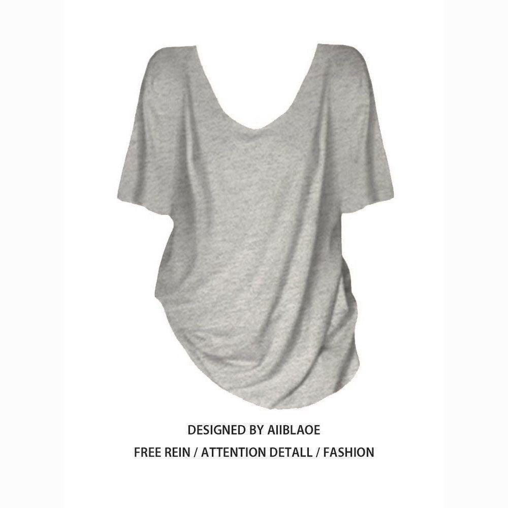 V Neck Short Sleeve T Shirt for Women - Pamela