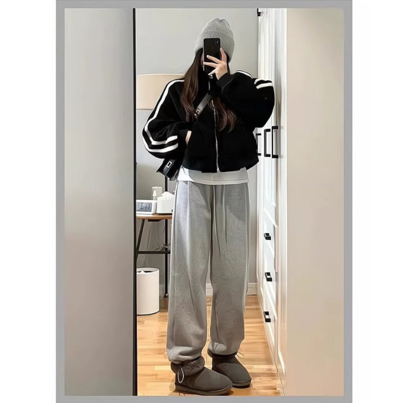 Fleece Lined Wide Leg Pants for Women - Maristella