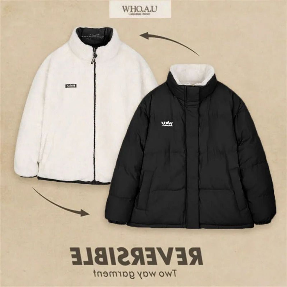 Reversible Puffer Jacket Two-Sided Coat for Women - Milena