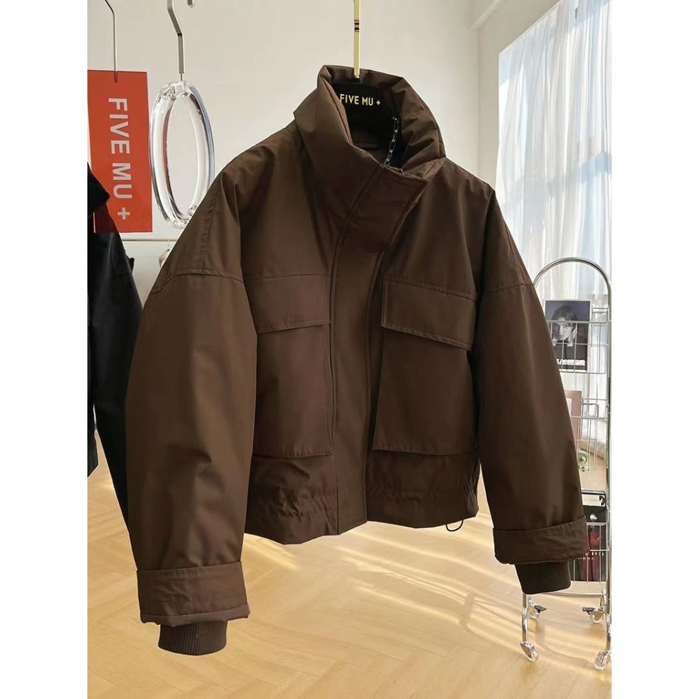 Puffer Jacket with High Collar for Women - Francesca