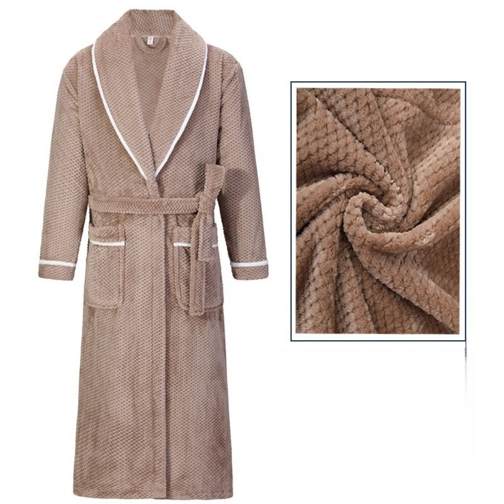 Fleece Bathrobe with Belt and Pockets for Men - Alessandra