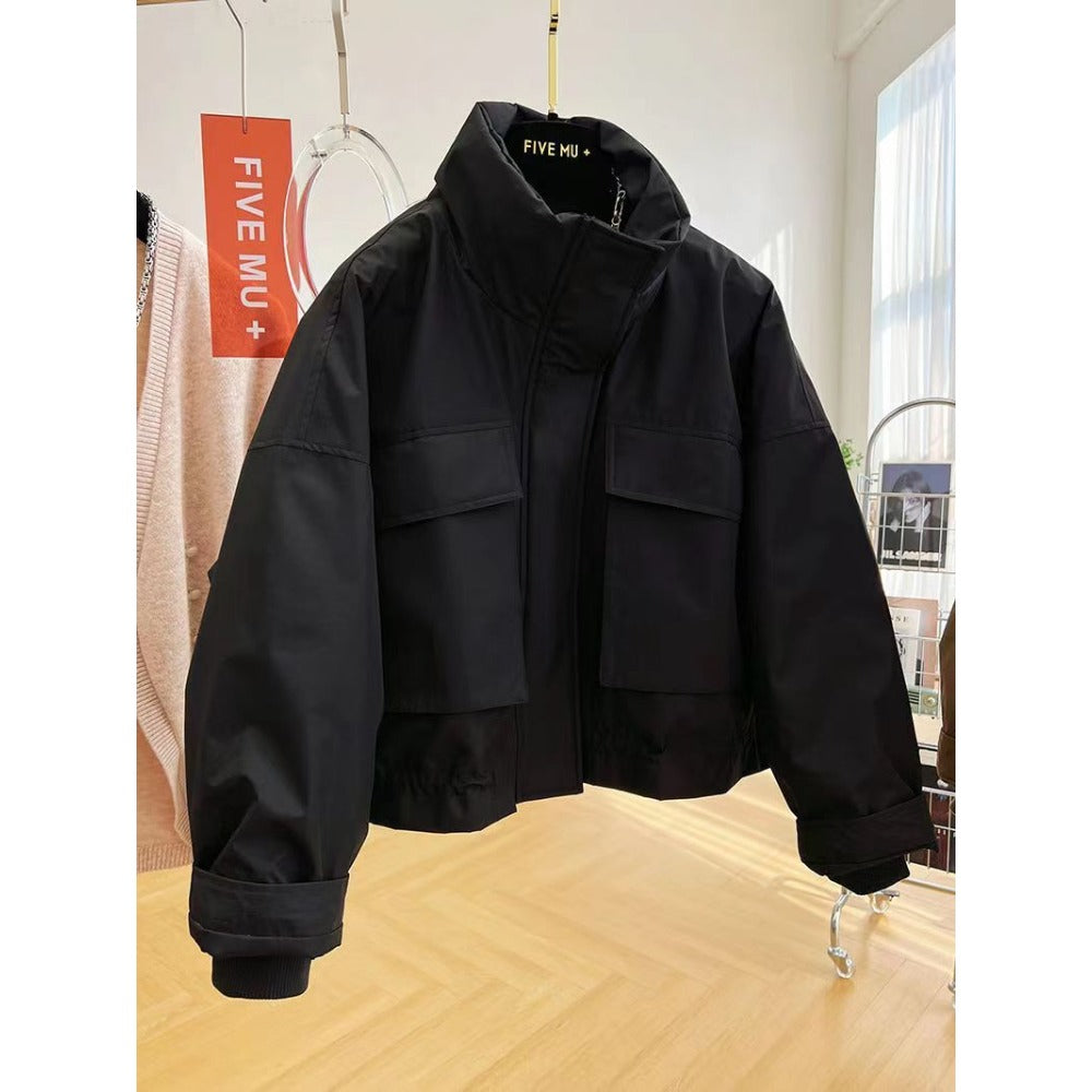 Puffer Jacket with High Collar for Women - Francesca