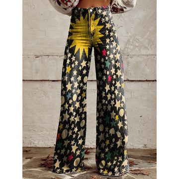 Striped Wide Leg Pants with High Waist for Women - Beatrice