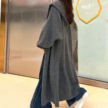 Long Knit Hooded Cardigan for Women - Ilaria