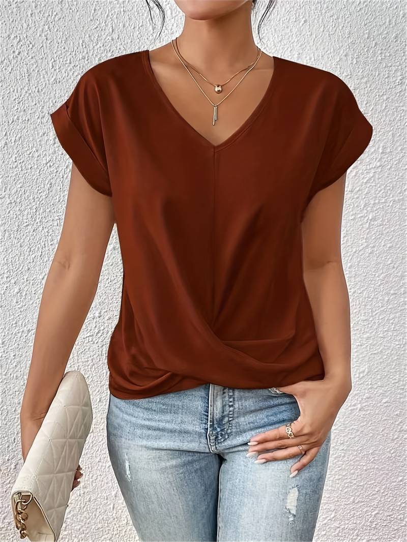 Breathable Summer Short Sleeve Top for Women – Lightweight & Comfortable