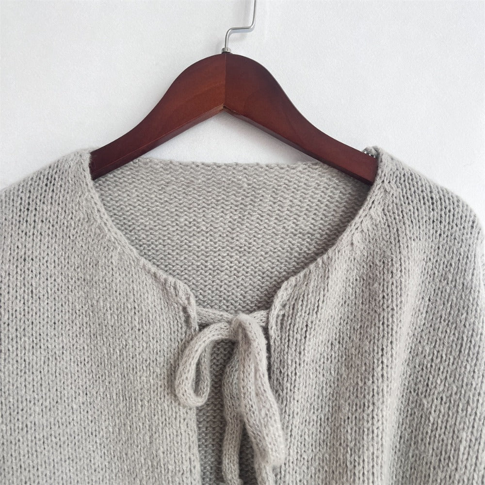 Knit Cardigan with Front Tie Closure for Women - Emma