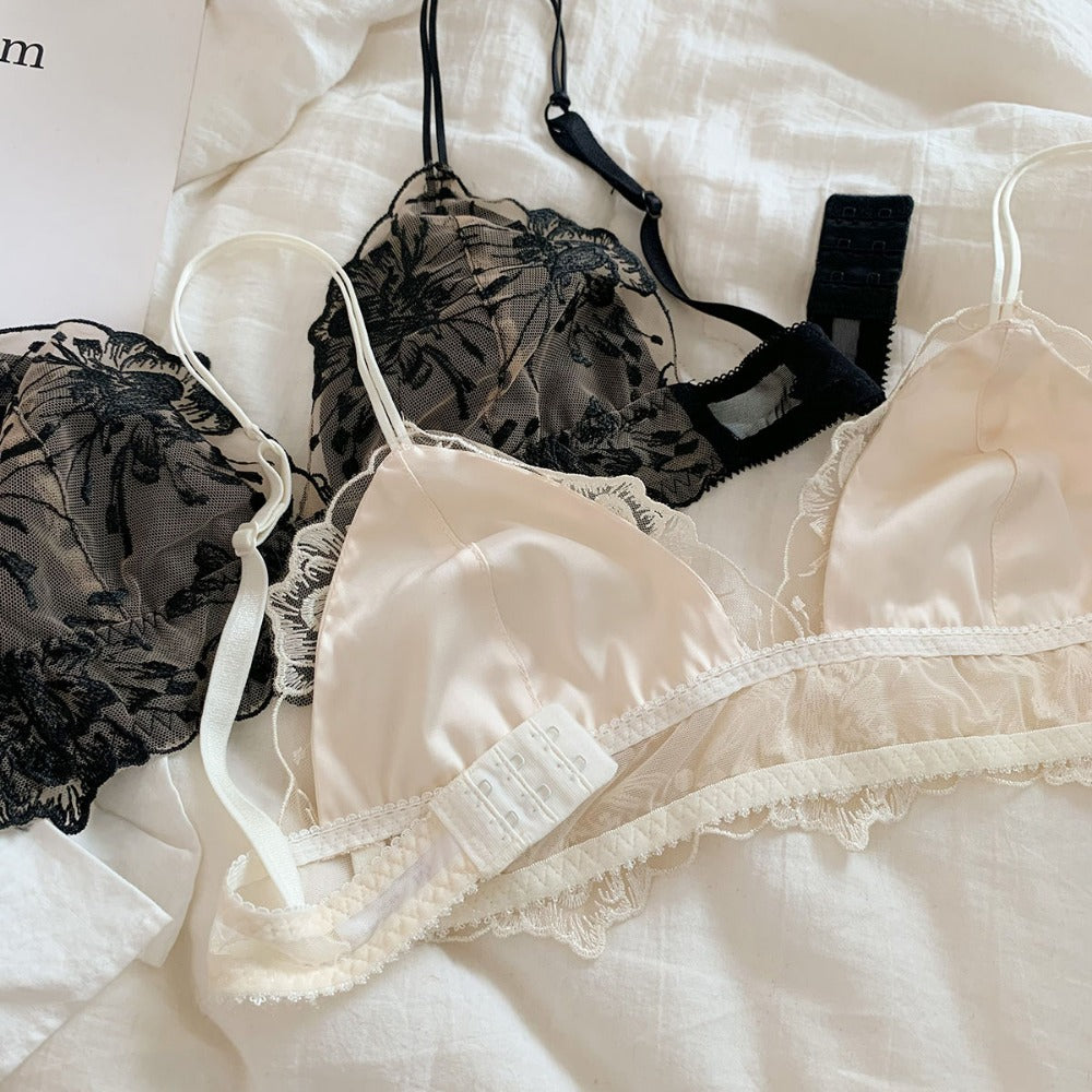 Floral Lace Bra and Panty Set for Women - Clelia