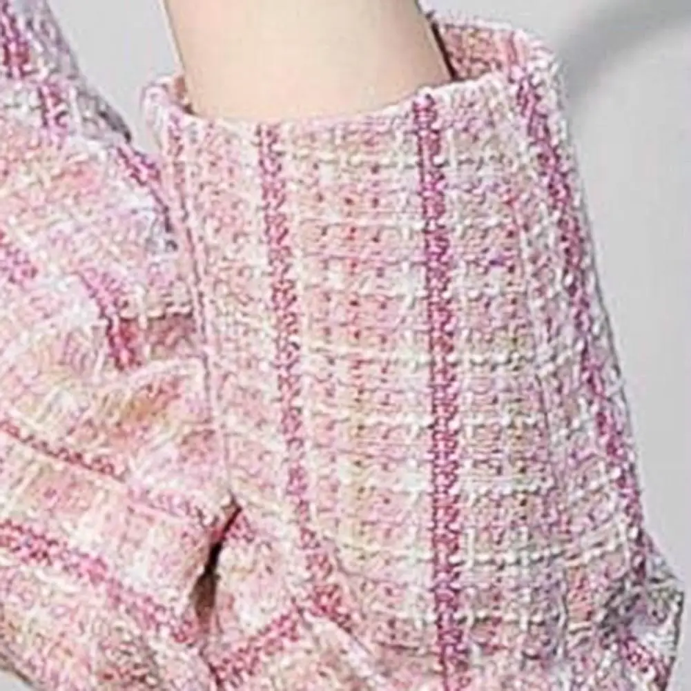 Classic Checkered Single Button Blazer Jacket for Women