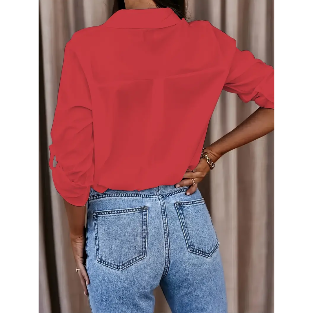 Casual Long Sleeve Summer Blouse for Women | Relaxed Fit Style