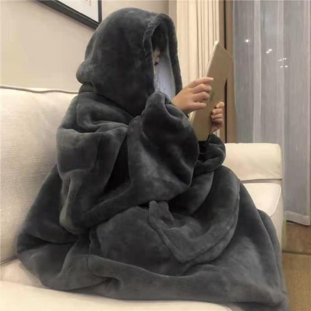 Hooded Fleece Blanket for Women - Laura