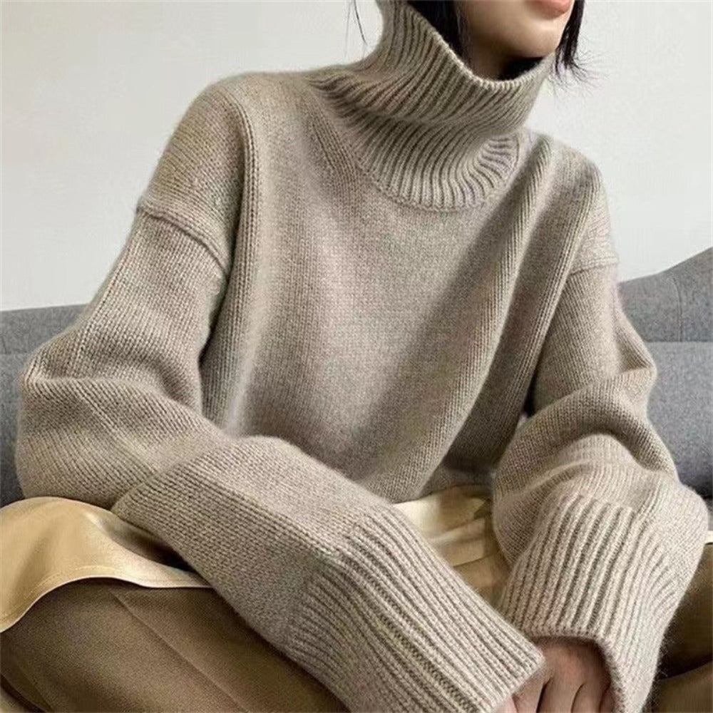 Knit Turtleneck Sweater with Long Sleeves for Women - Marusca