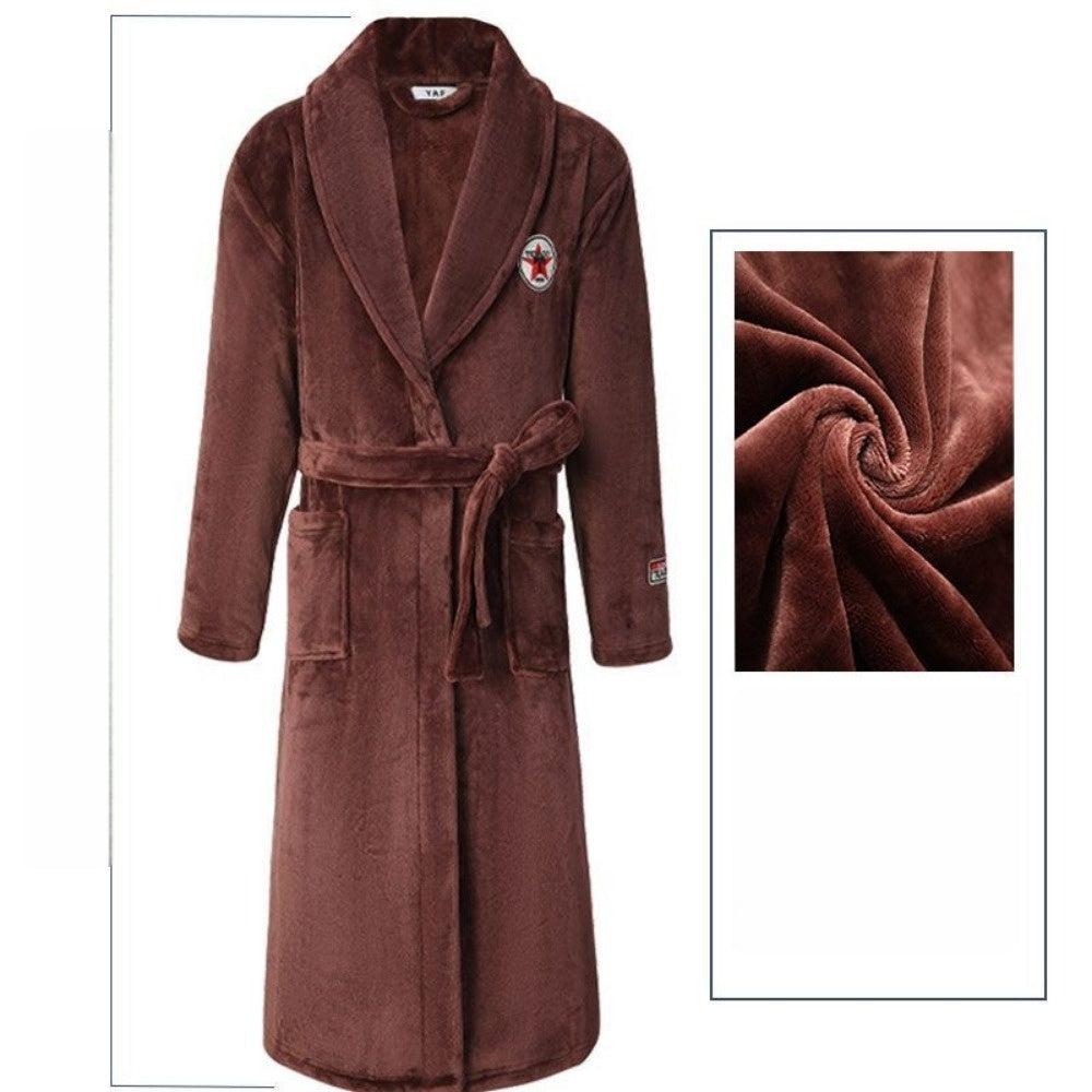 Fleece Bathrobe with Belt and Pockets for Men - Alessandra