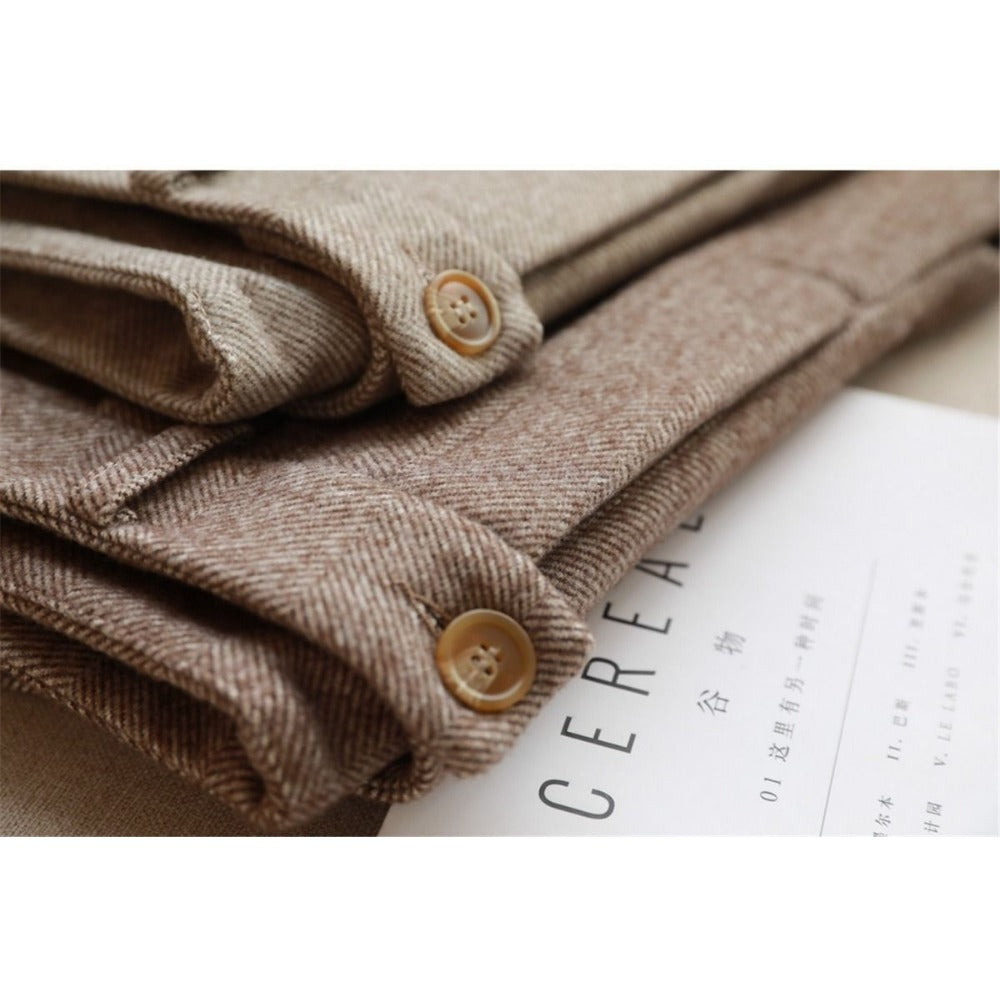 Herringbone High Waist Trousers for Women - Gigliola