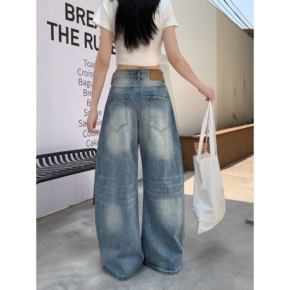Light Blue Wide Leg High Waist Jeans for Women - Michela