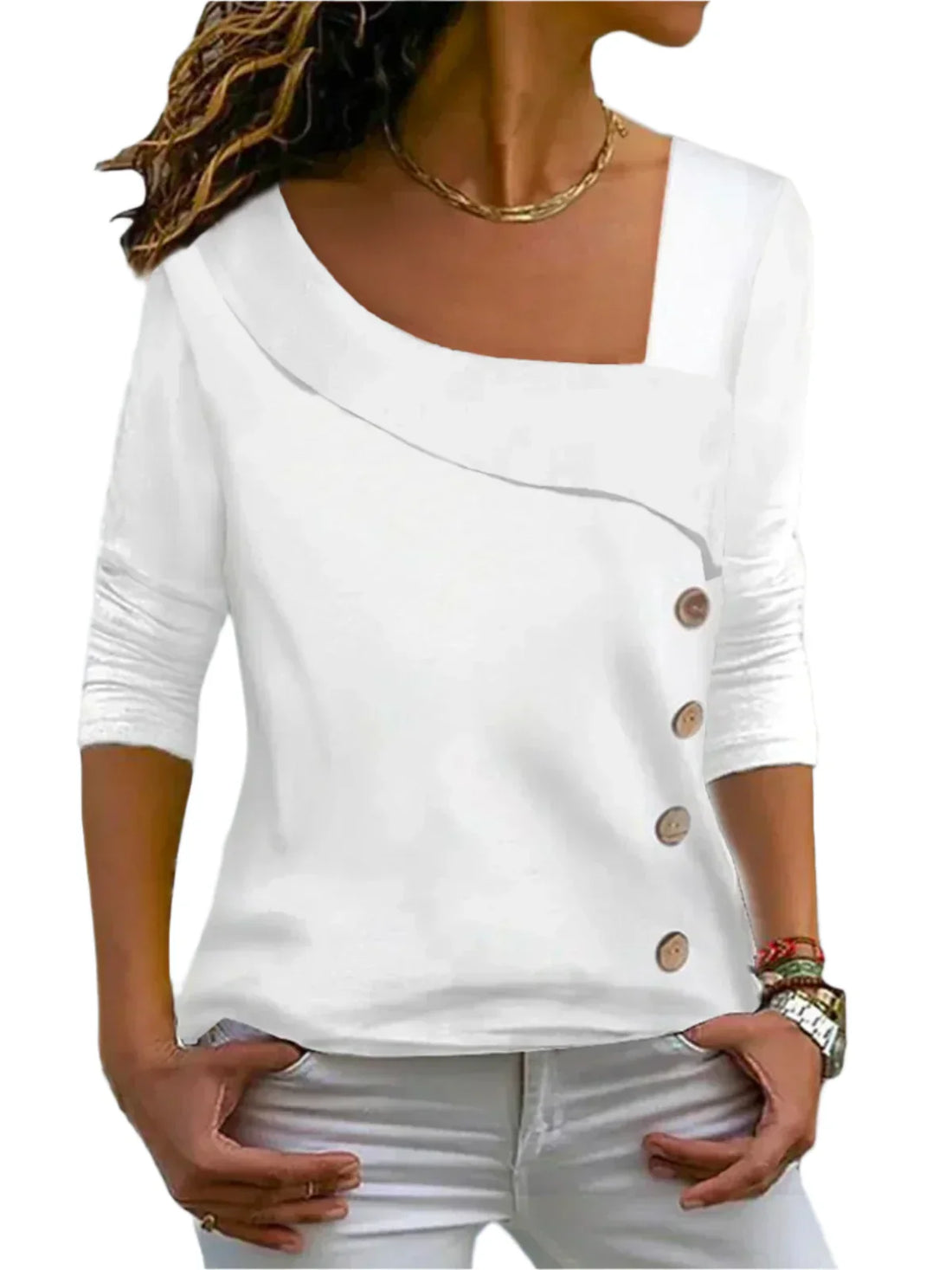 Casual Asymmetrical Long Sleeve Top for Women