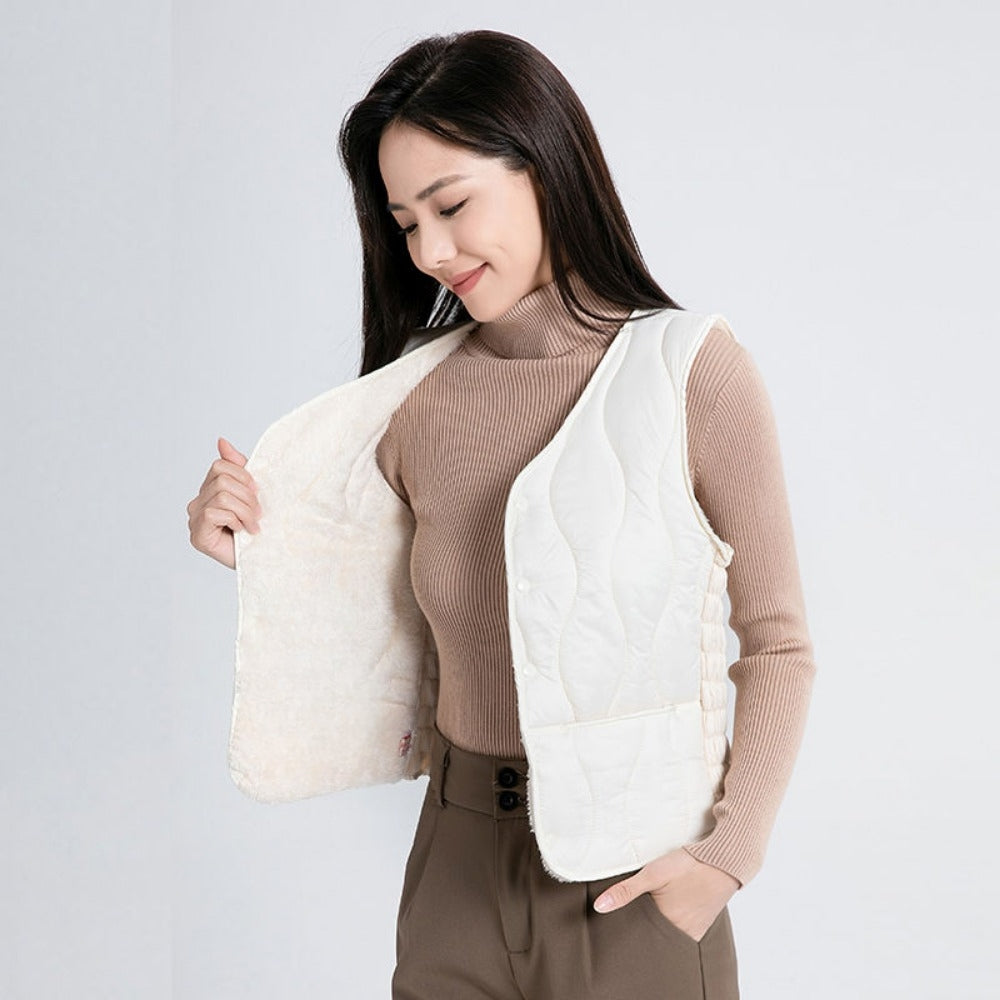 Quilted Fleece-Lined Vest for Women - Siria
