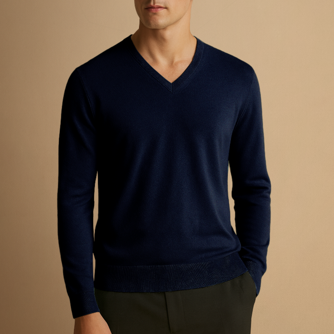 Men's V-Neck Jumper | Knitting