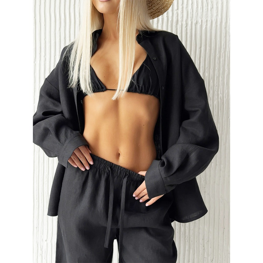 Linen Shirt and Pants Set for Women - Francesca