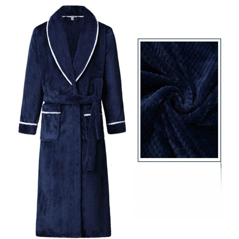 Fleece Bathrobe with Belt and Pockets for Men - Alessandra