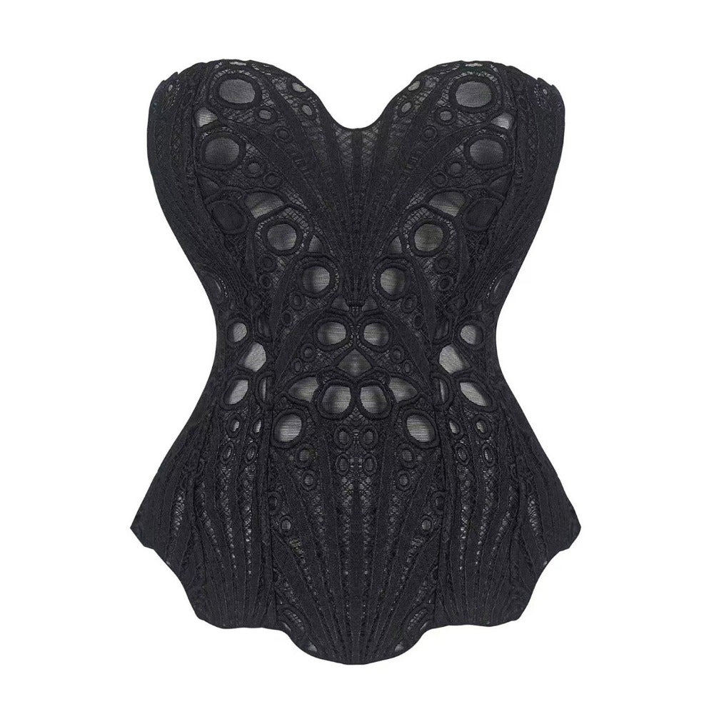 Floral Lace Strapless Corset Top for Women - Carla