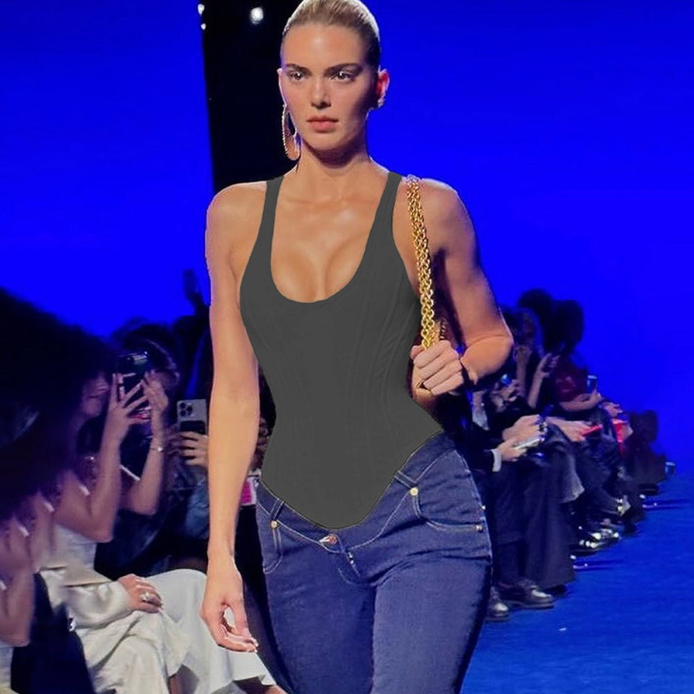 Fitted Corset Tank Top for Women - Lina