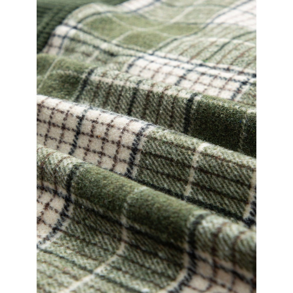 Green Plaid Button Down Long Sleeve Shirt for Women - Concetta