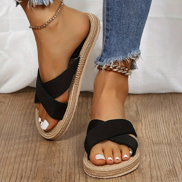 Women’s Lightweight Cross Band Sandals for Summer Beach Wear