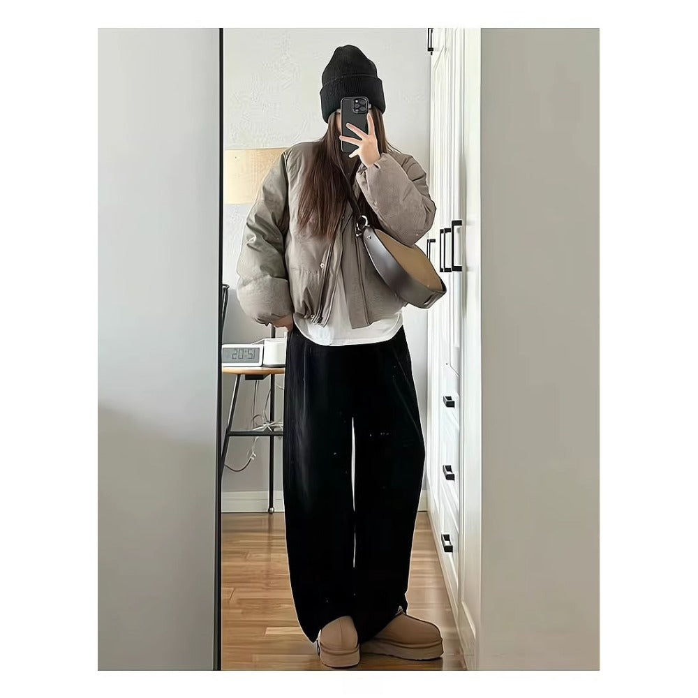 Fleece Lined Wide Leg Pants for Women - Maristella