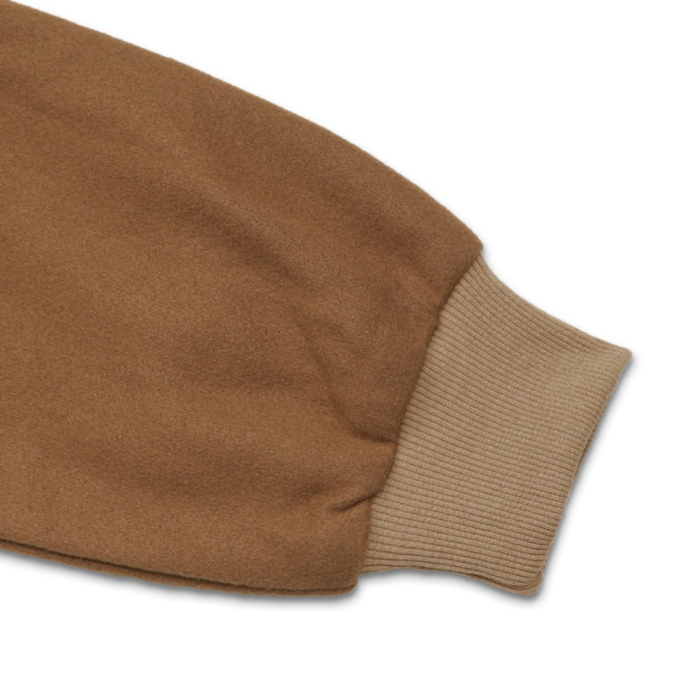 Brown Bomber Jacket with Snap Buttons for Women - Santina