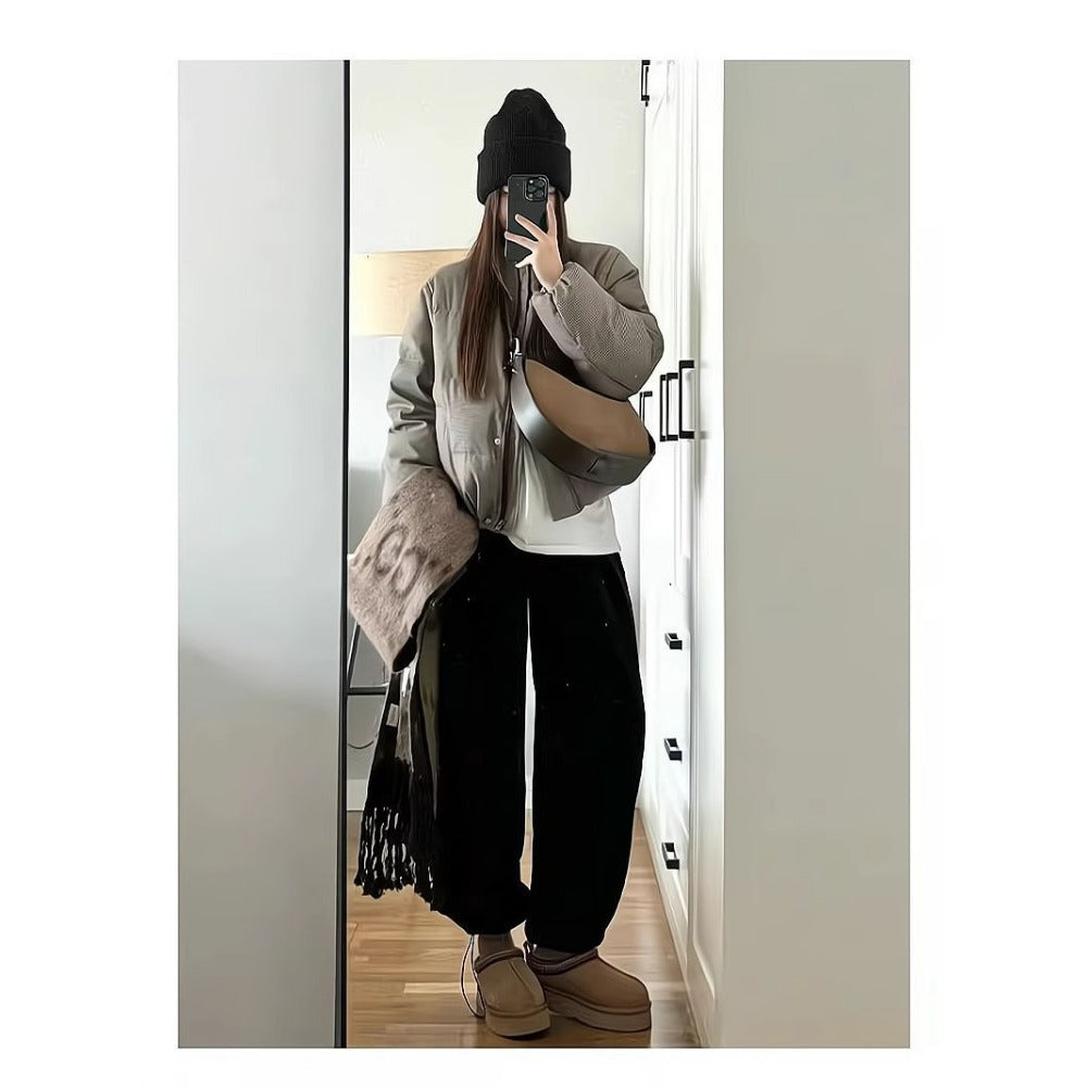 Fleece Lined Wide Leg Pants for Women - Maristella