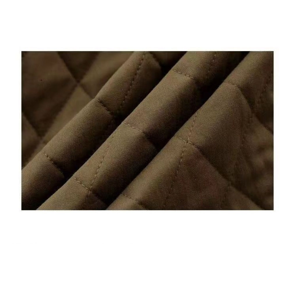 Quilted Button Down Jacket with Pockets for Women - Noemi