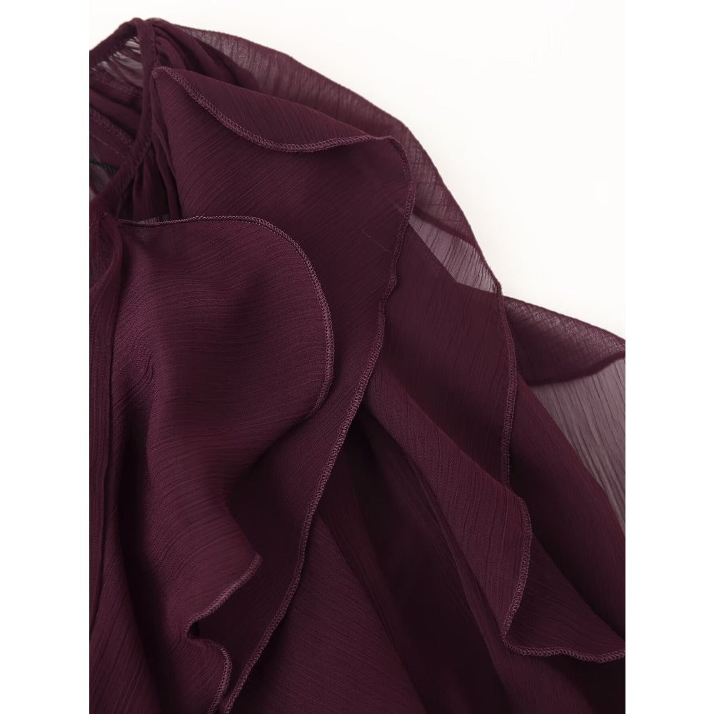 Ruffle Long Sleeve Chiffon Blouse for Women - Eugenia