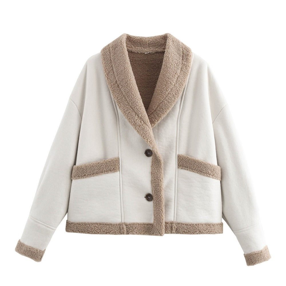 Faux Shearling Jacket with Pockets for Women - Vittoria