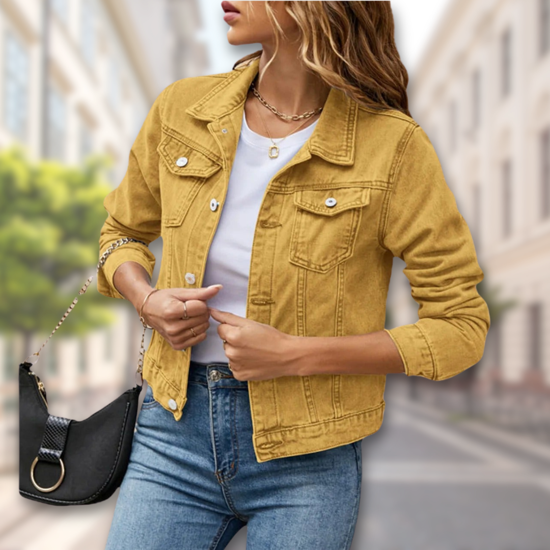 Stylish Button Up Casual Jacket with Long Sleeves for Women
