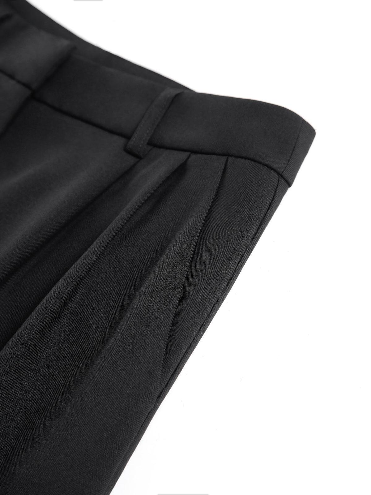 Women’s High Waisted Wide Leg Trousers with Pleated Front