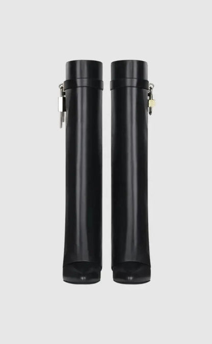 Women's Wedge Knee High Boots | Lock Detail