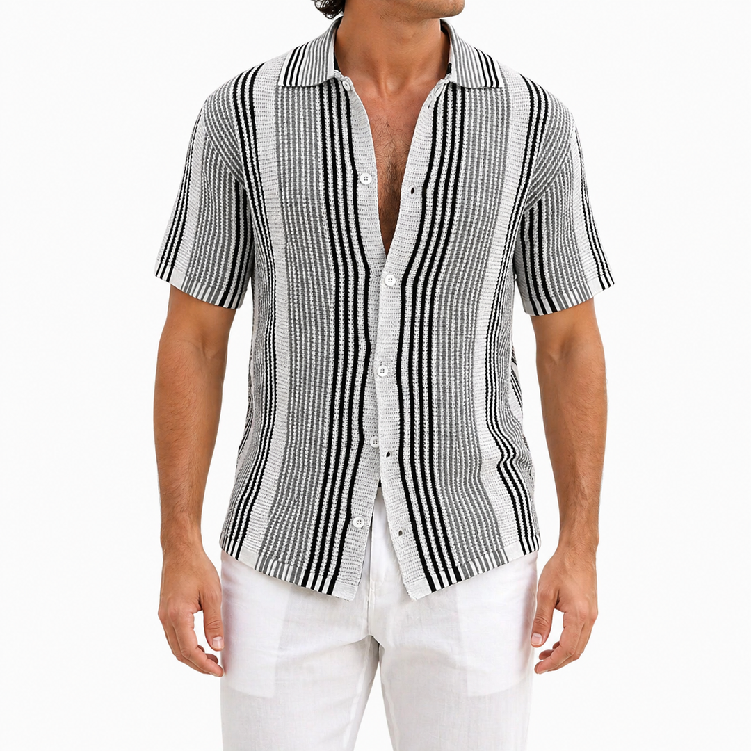 Camicia da uomo estiva a righe | Maniche Corte