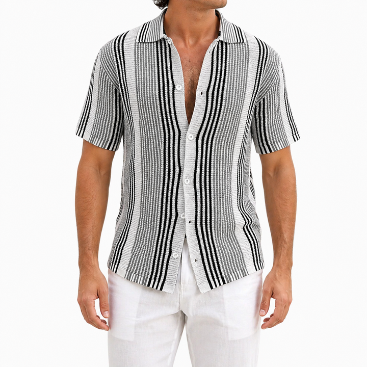 Camicia da uomo estiva a righe | Maniche Corte