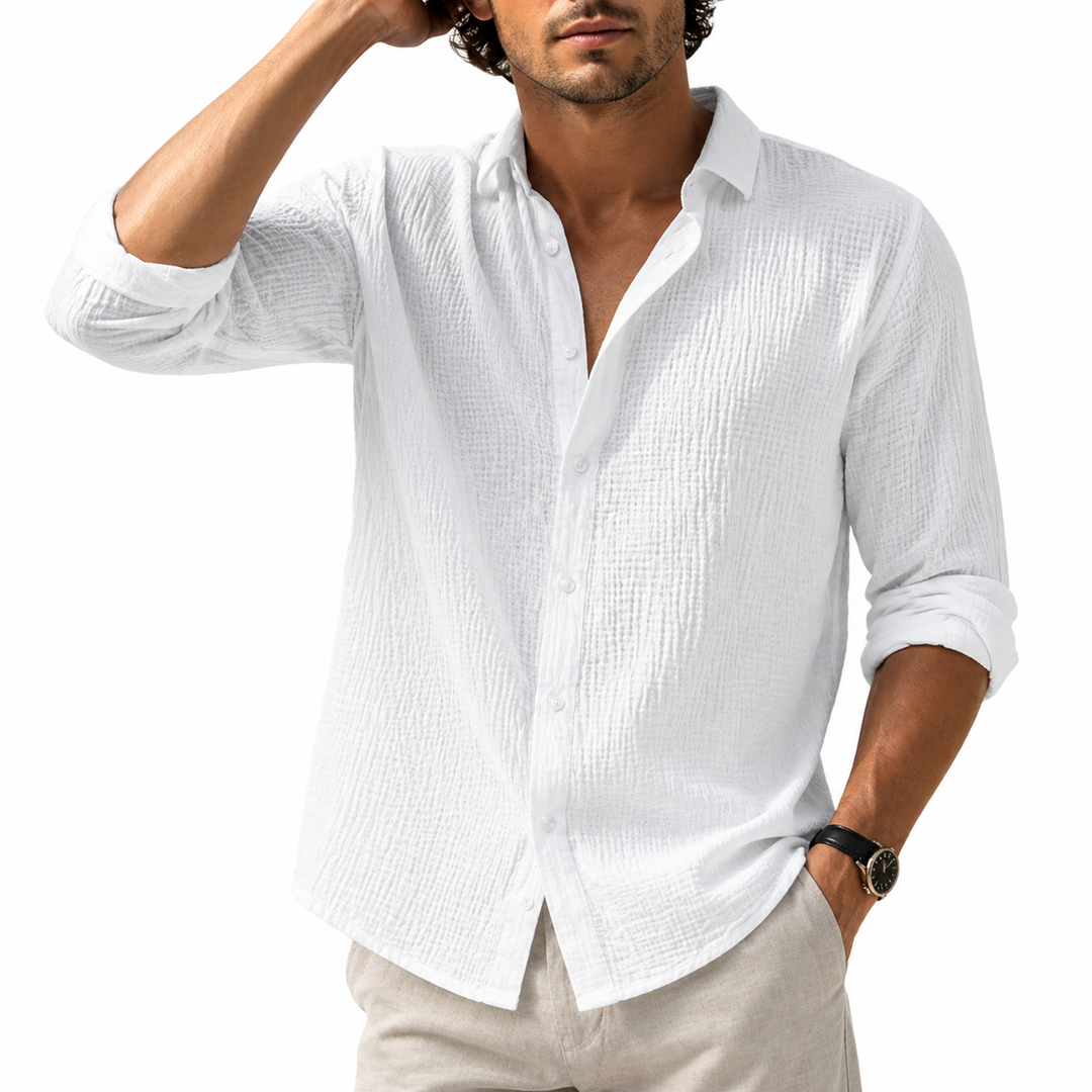 Camicia Casual Da Uomo a Maniche Lunghe | Con Colletto