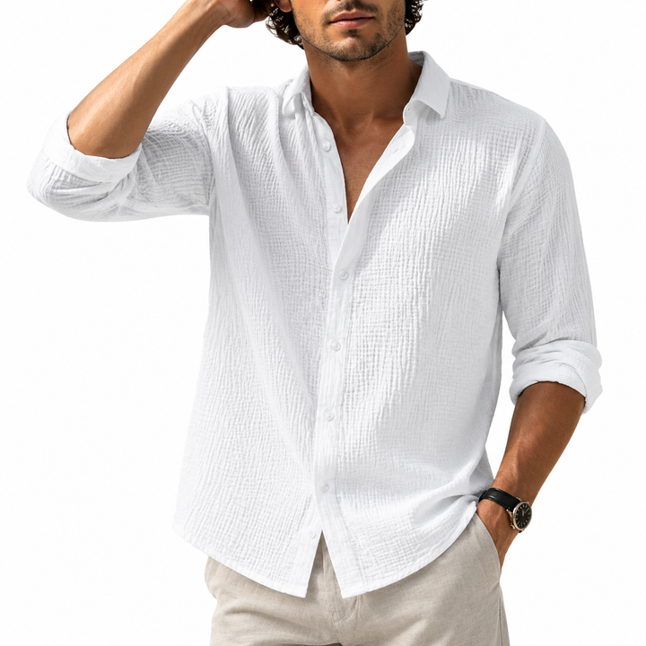 Camicia Casual Da Uomo a Maniche Lunghe | Con Colletto